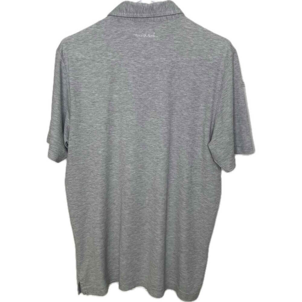 Travis Mathew Take Flight Stripe Polo Shirt Mens M Gray Pima Cotton - Picture 2 of 6